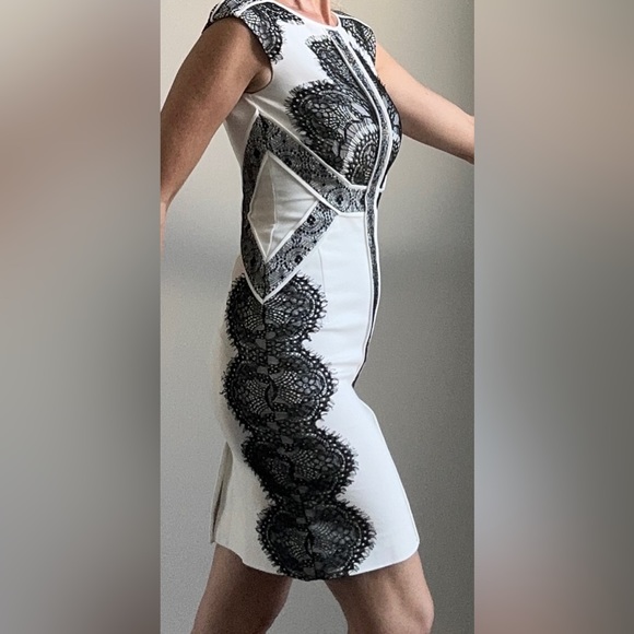 Gianni Bini black and white dress with lace detail. - Picture 3 of 4